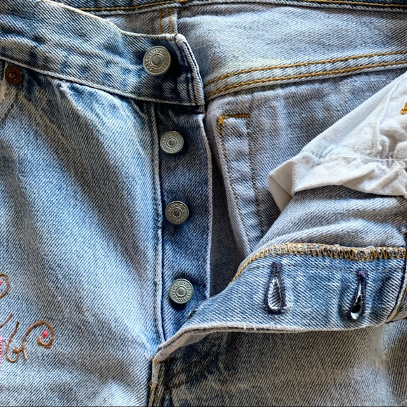 80s Levi’s 501’s Thrashed/Embellished - Picture 11 of 14